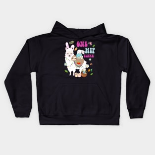 One Hip Llama Sloth Riding Llama Unicorn Funny Easter Day Kids Hoodie